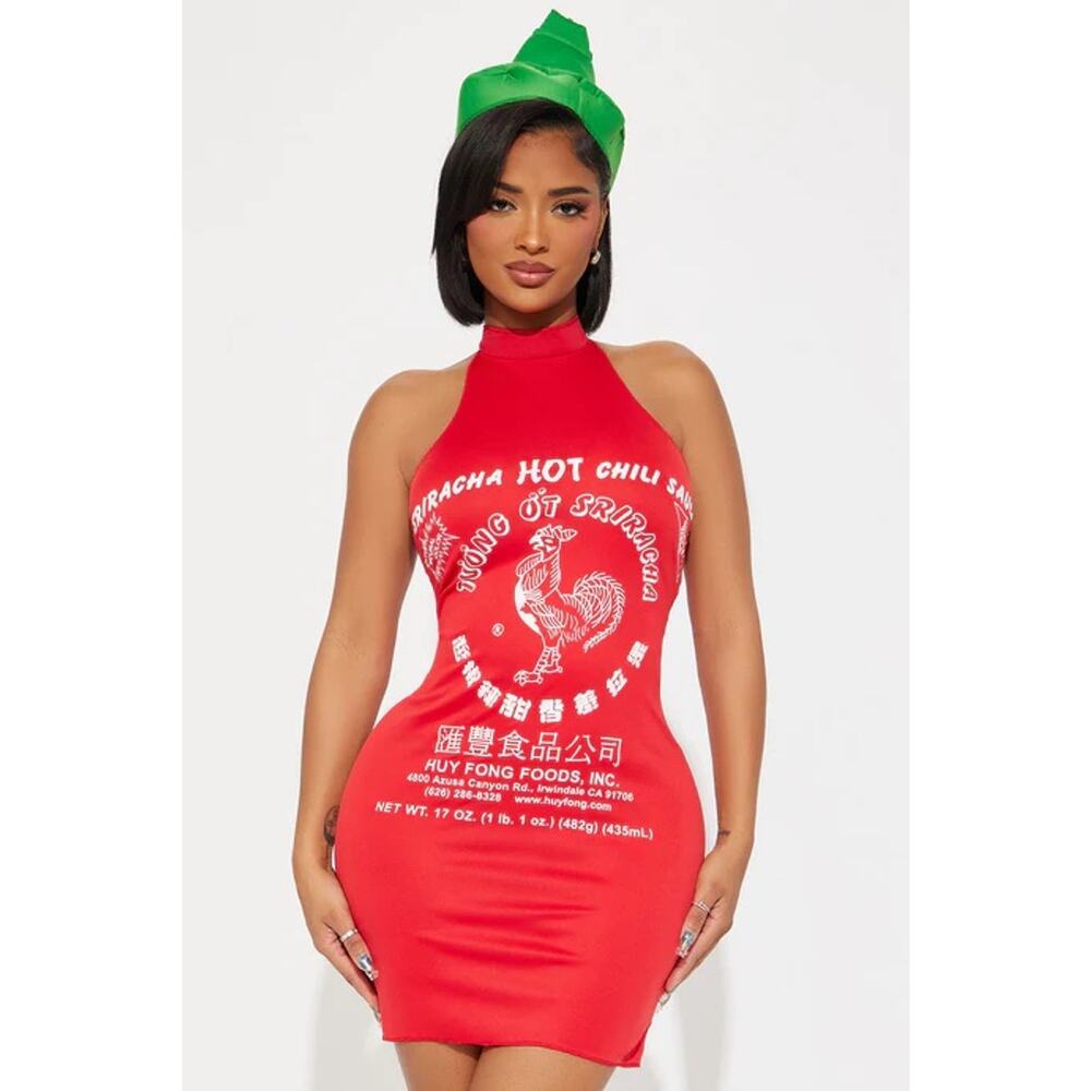 NEW Sexy Sriracha Bottle Cosplay Sexy Halloween Costume Small/Medium
